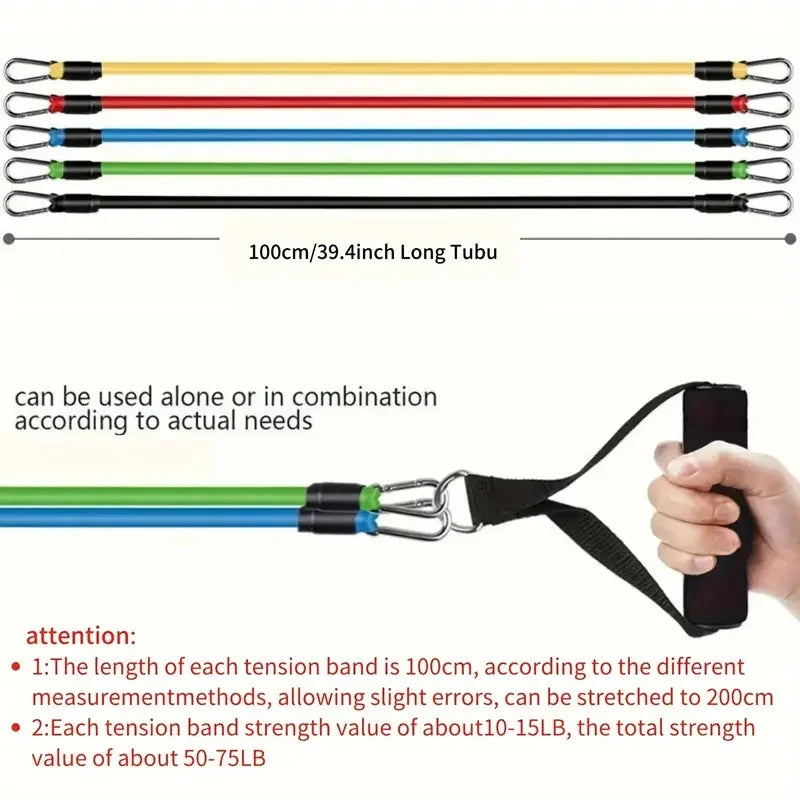 Unleash Your Potential with the 11pcs TPE Resistance Bands Set