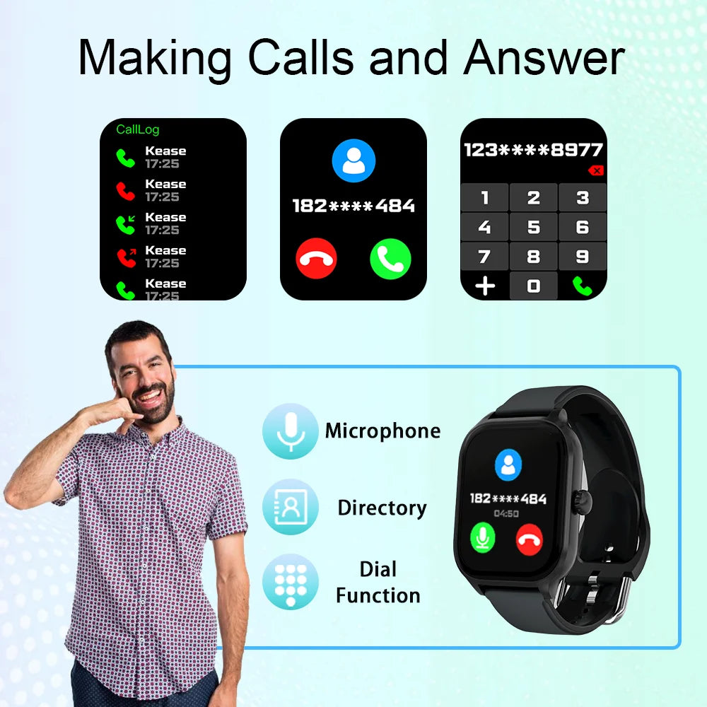 LAXASFIT New H9 Men's and Women's Smartwatch 2025 Sports Smartwatch DIY Surface Bluetooth Talking Smartwatch for Android IOS