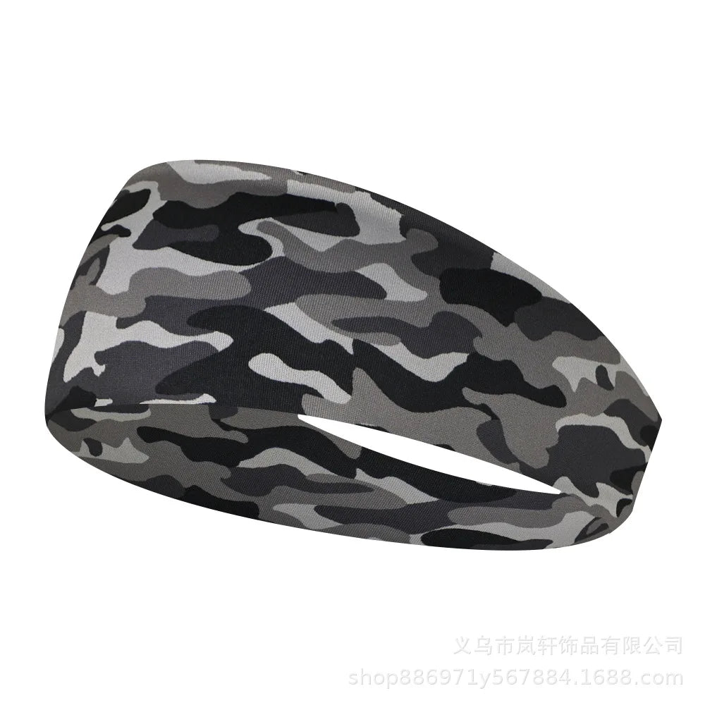 Sports Headband Men Women Printed Wide Sports Sweatband Stretch Elastic Fitness Gym Running Tennis Headwrap Yoga Hair Bands 1pc