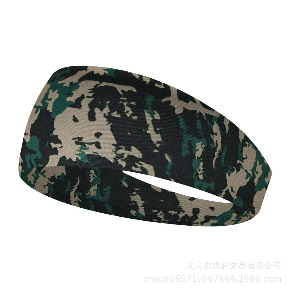 Sports Headband Men Women Printed Wide Sports Sweatband Stretch Elastic Fitness Gym Running Tennis Headwrap Yoga Hair Bands 1pc