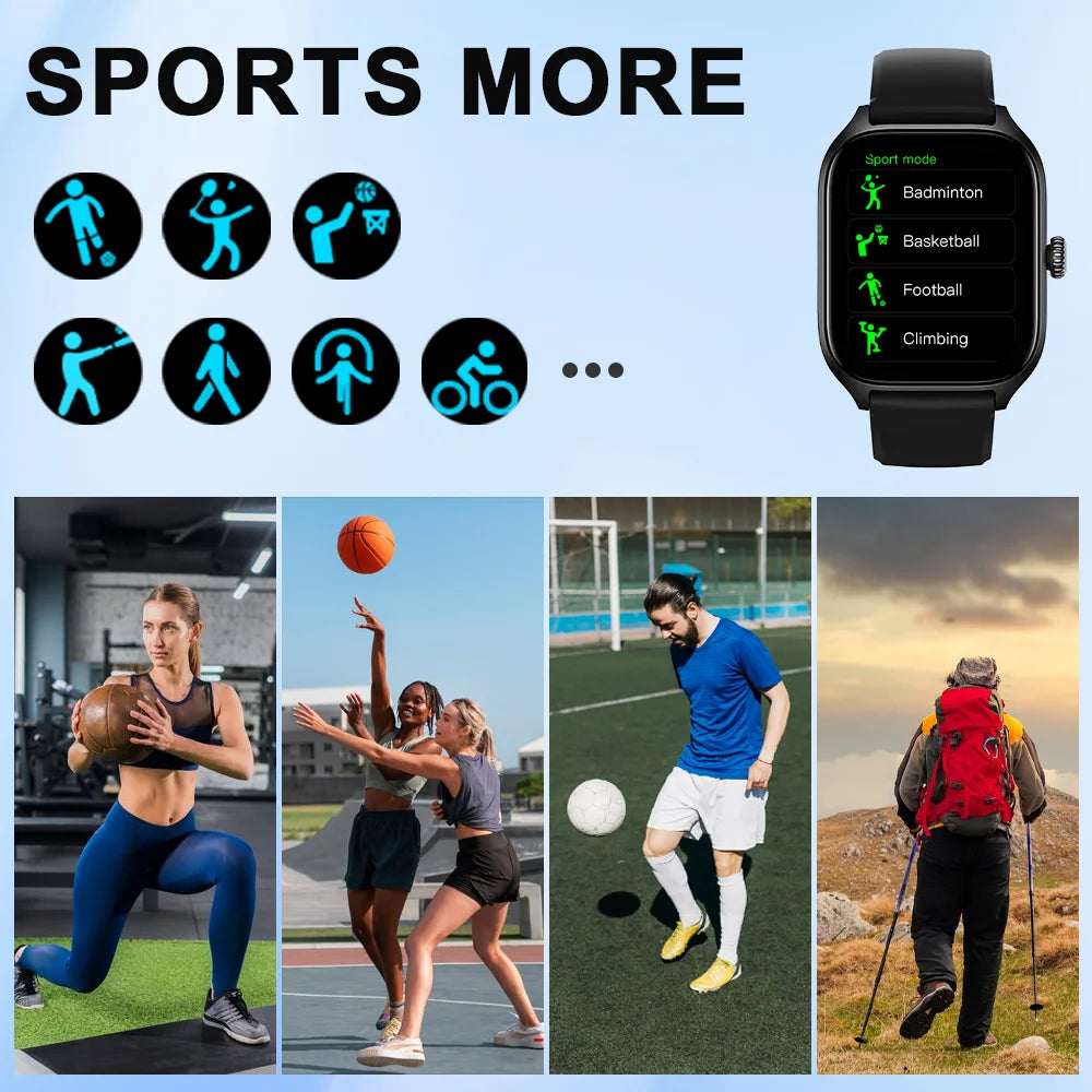 LAXASFIT New H9 Men's and Women's Smartwatch 2025 Sports Smartwatch DIY Surface Bluetooth Talking Smartwatch for Android IOS