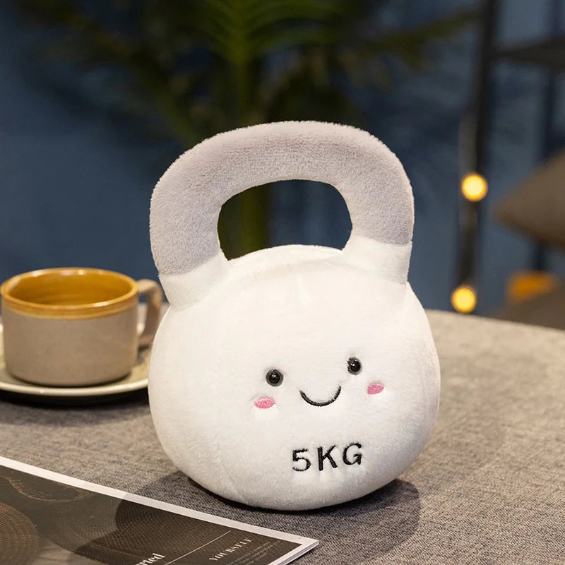 New Funny Kettlebell Barbell Plush Pendant Pillow Soft Fitness Plush Toy