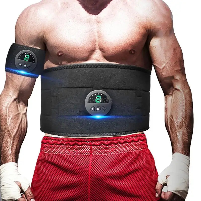 Abdominal Muscle Stimulator EMS Belly Training Belt Trainer LCD Display