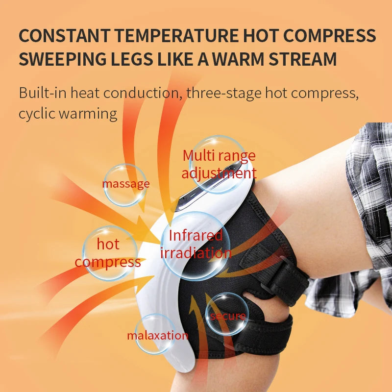 Smart Knee Massager Air Pressure Vibration Heating Infrared Knee Pain Relief Massager Elbow Shoulder Massage