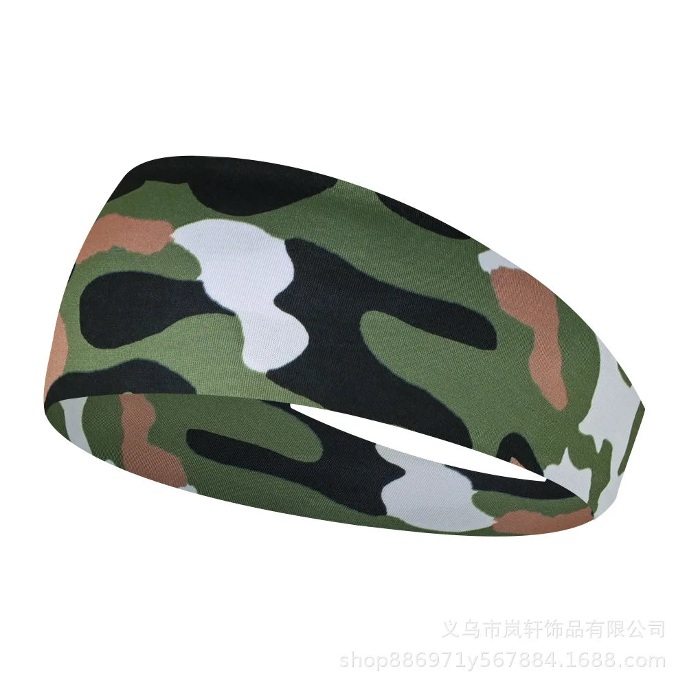 Sports Headband Men Women Printed Wide Sports Sweatband Stretch Elastic Fitness Gym Running Tennis Headwrap Yoga Hair Bands 1pc