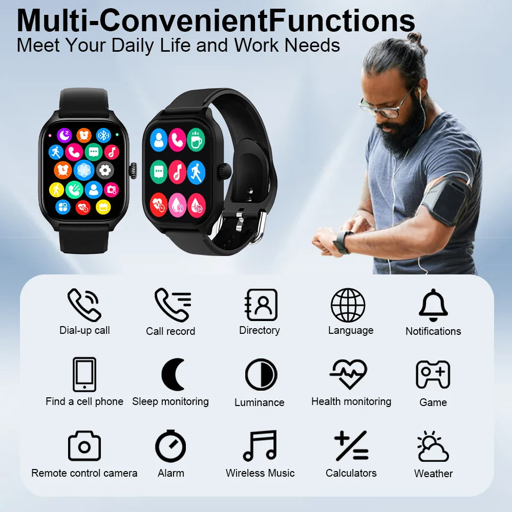 LAXASFIT New H9 Men's and Women's Smartwatch 2025 Sports Smartwatch DIY Surface Bluetooth Talking Smartwatch for Android IOS