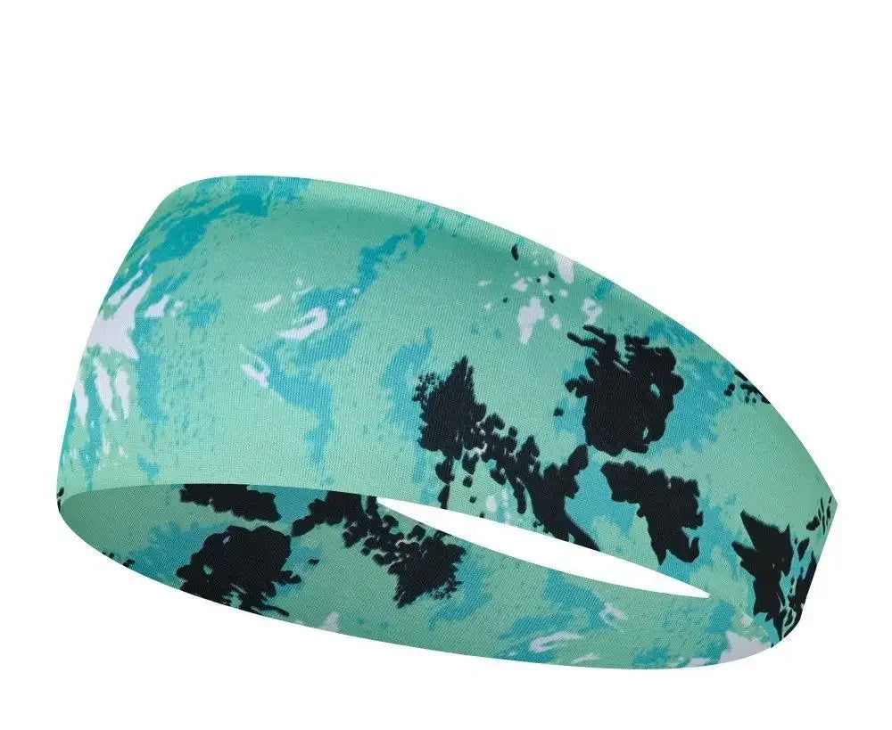 Sports Headband Men Women Printed Wide Sports Sweatband Stretch Elastic Fitness Gym Running Tennis Headwrap Yoga Hair Bands 1pc