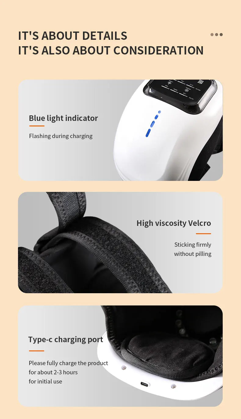 Smart Knee Massager Air Pressure Vibration Heating Infrared Knee Pain Relief Massager Elbow Shoulder Massage