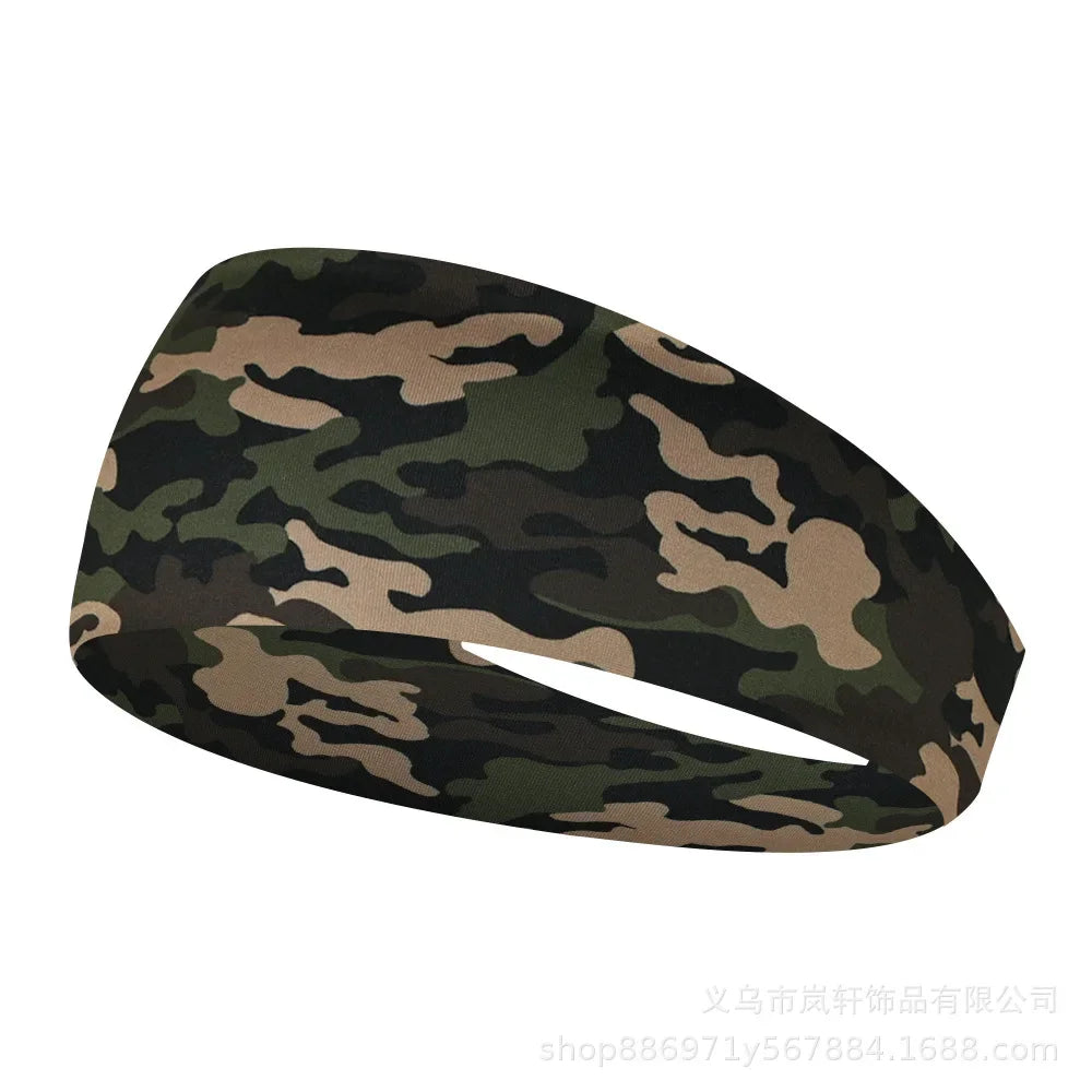 Sports Headband Men Women Printed Wide Sports Sweatband Stretch Elastic Fitness Gym Running Tennis Headwrap Yoga Hair Bands 1pc