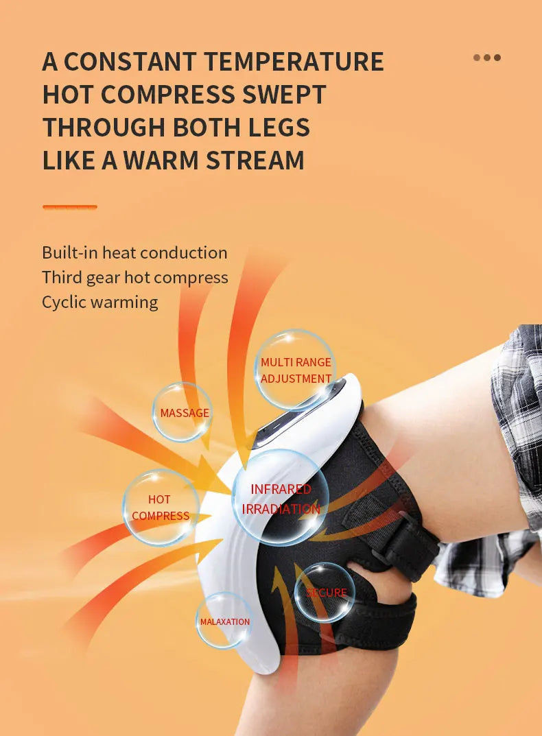 Smart Knee Massager Air Pressure Vibration Heating Infrared Knee Pain Relief Massager Elbow Shoulder Massage