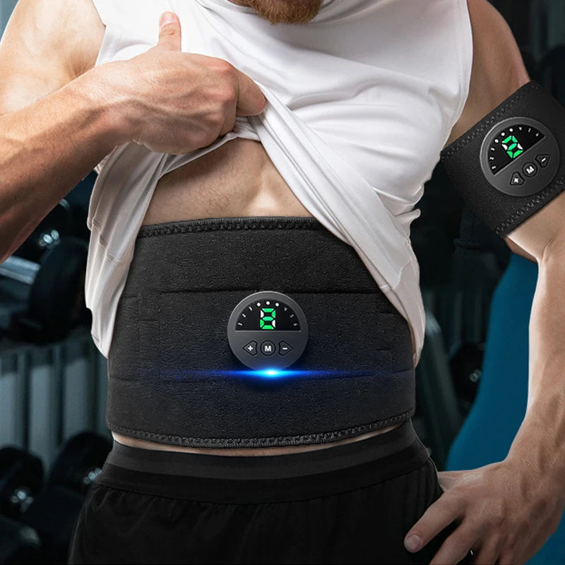 Abdominal Muscle Stimulator EMS Belly Training Belt Trainer LCD Display